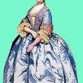 1750 г. Модная дама в платье с вышитой каймой